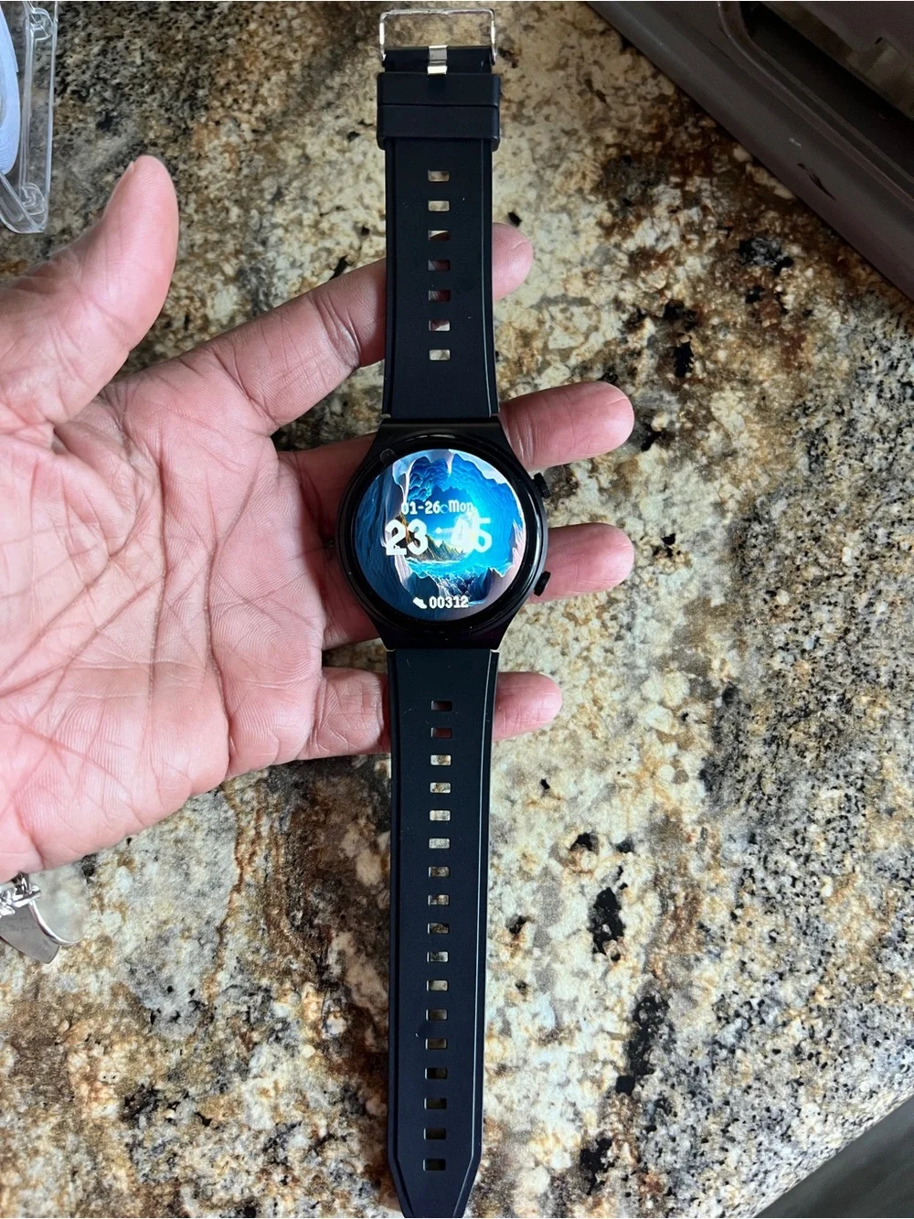 Black Smartwatch with Silicone Band - Phone-Fitness & Health Tracker
